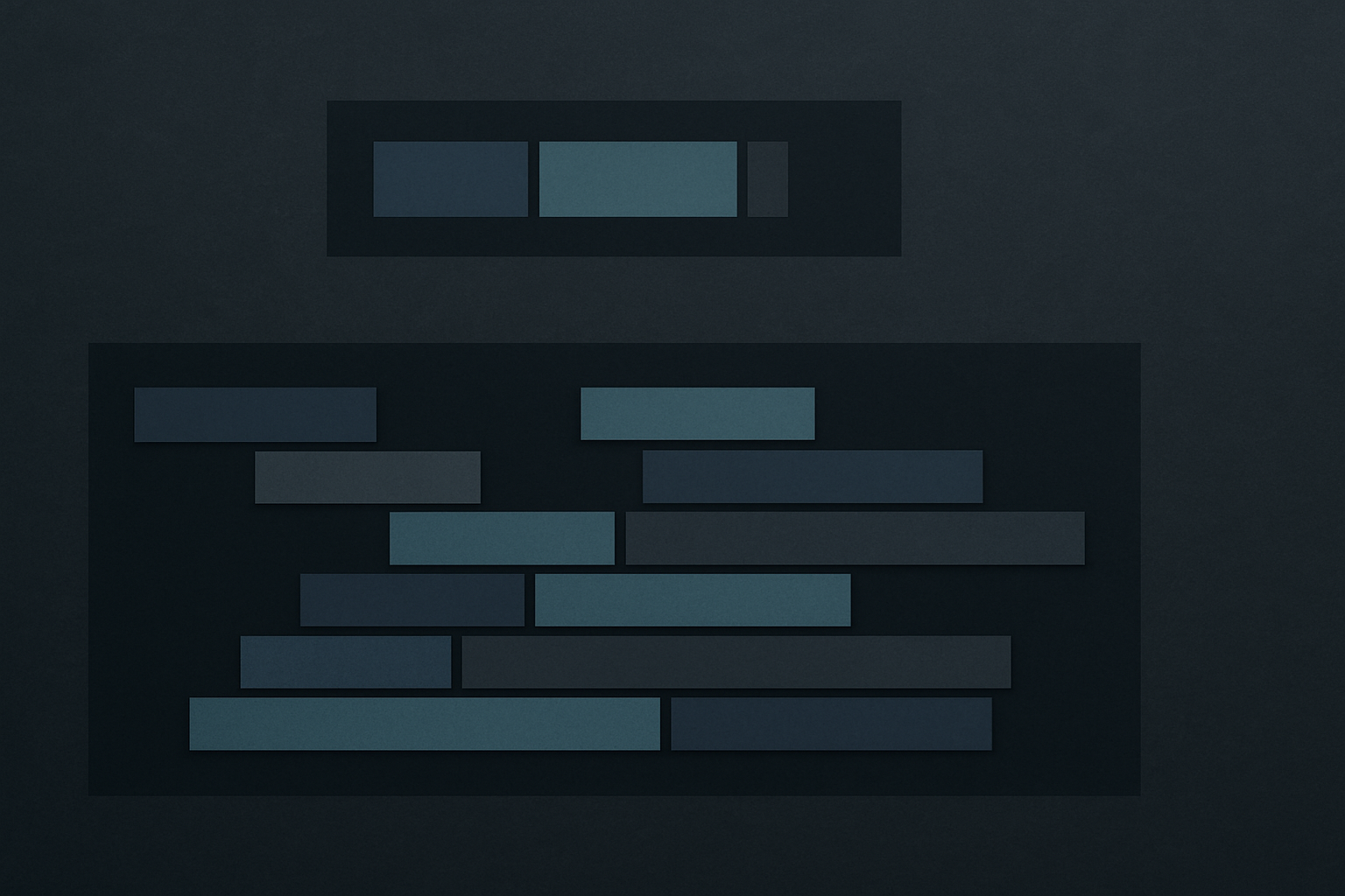 A Gantt-style timeline showing colored horizontal bars representing requests sharing GPU compute slots in continuous batching, packed tightly with no idle gaps, contrasted against a smaller static-batching panel with visible idle gaps.